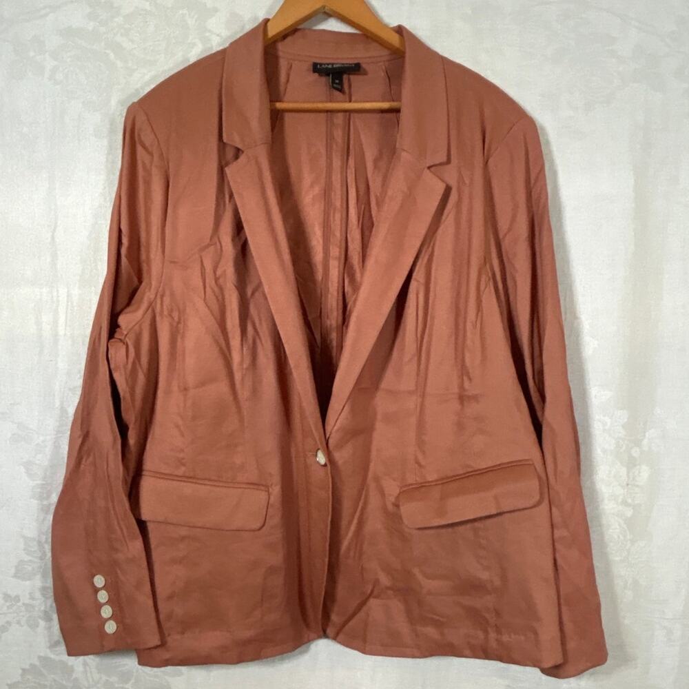 Lane Bryant Blazer 28 Terracotta Single Button Lined Jacket